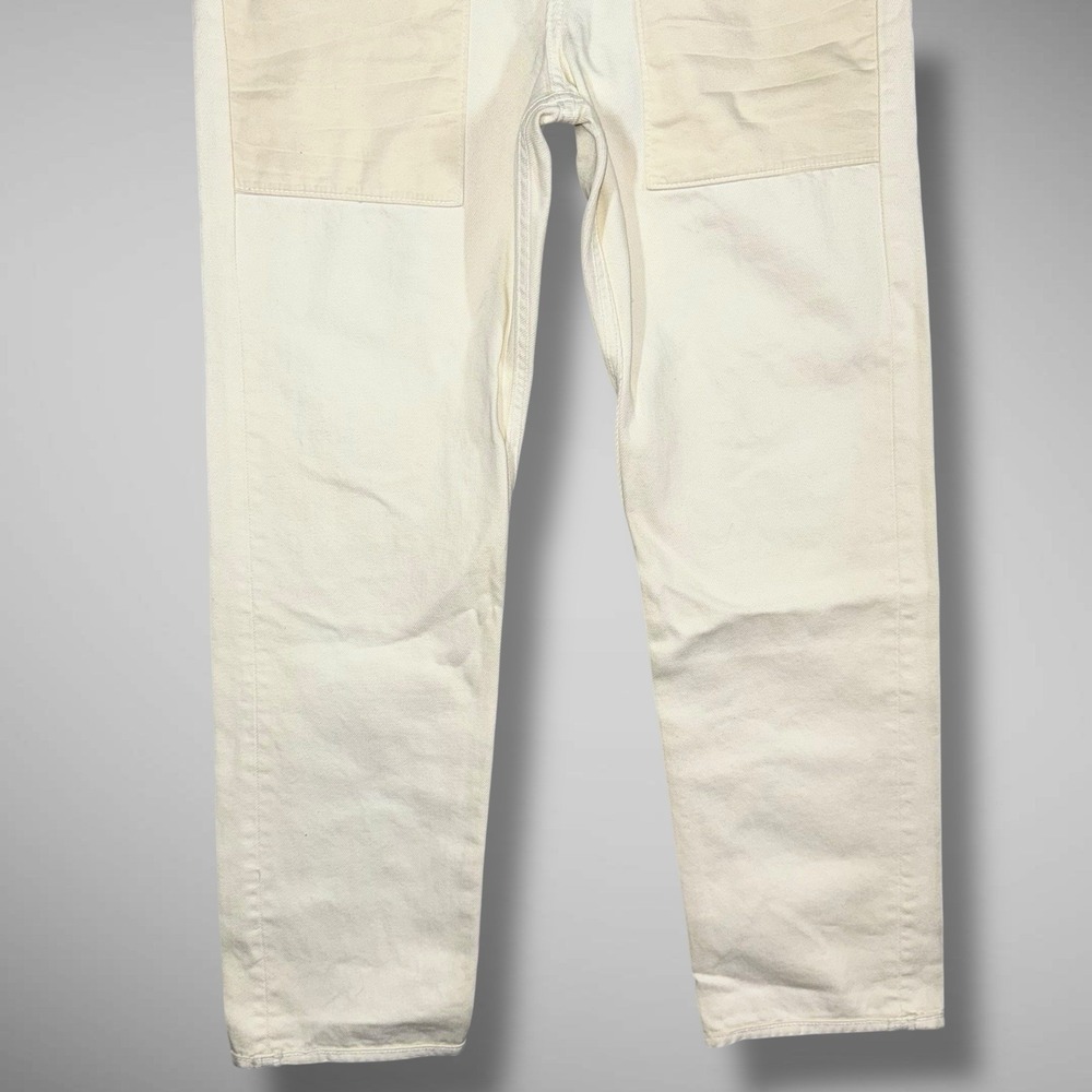 Helmut Lang Inside Out Oversized Boyfriend Jeans Womens‎ 25 Ivory Cream $345 NEW - Picture 5 of 12